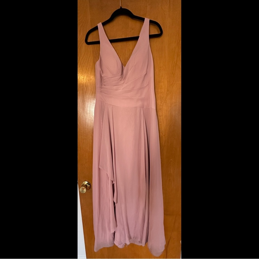 A-Line Pleated Chiffon Dress